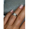 925 Sterling Silver Abalone & Enamel Hearts Ring Size 5
