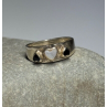 925 Sterling Silver Abalone & Enamel Hearts Ring Size 5
