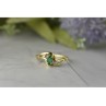 14K YELLOW GOLD EMERALD & DIAMONDS RING SIZE 8