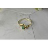 14K YELLOW GOLD EMERALD & DIAMONDS RING SIZE 8