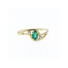 14K YELLOW GOLD EMERALD & DIAMONDS RING SIZE 8