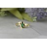 14K YELLOW GOLD EMERALD & DIAMONDS RING SIZE 8