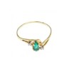 14K YELLOW GOLD EMERALD & DIAMONDS RING SIZE 8