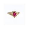 14K YELLOW GOLD RUBY & DIAMONDS RING SIZE 8