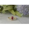 14K YELLOW GOLD RUBY & DIAMONDS RING SIZE 8