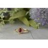 14K YELLOW GOLD RUBY & DIAMONDS RING SIZE 8