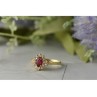 14K YELLOW GOLD RUBY & DIAMONDS RING SIZE 8