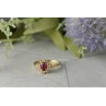 14K YELLOW GOLD RUBY & DIAMONDS RING SIZE 8