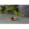 14K YELLOW GOLD RUBY & DIAMONDS RING SIZE 8