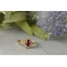 14K YELLOW GOLD RUBY & DIAMONDS RING SIZE 8