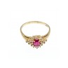 14K YELLOW GOLD RUBY & DIAMONDS RING SIZE 8