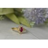 14K YELLOW GOLD RUBY & DIAMONDS RING SIZE 8