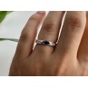 925 Sterling Silver Iolite & CZ Band Ring Size 6.5