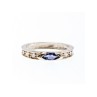 925 Sterling Silver Iolite & CZ Band Ring Size 6.5