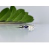 925 Sterling Silver Iolite & CZ Band Ring Size 6.5