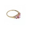10K YELLOW GOLD PINK TOPAZ & DIAMONDS RING SIZE 6.5