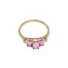 10K YELLOW GOLD PINK TOPAZ & DIAMONDS RING SIZE 6.5