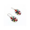 925 Sterling Silver Multicolor Agate Earrings