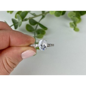 925 Sterling Silver CZ Ring Size 9.5