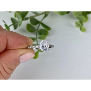 925 Sterling Silver CZ Ring Size 9.5