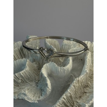 925 Sterling Silver NDI Diamond Heart Bracelet