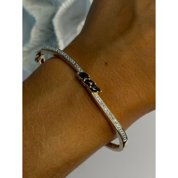 925 Sterling Silver Gold Plated Sapphire Bracelet