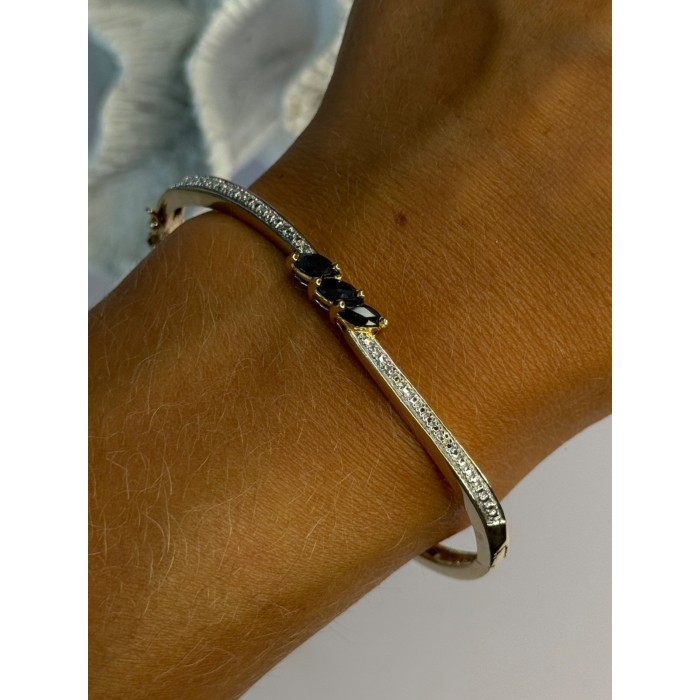 925 Sterling Silver Gold Plated Sapphire Bracelet