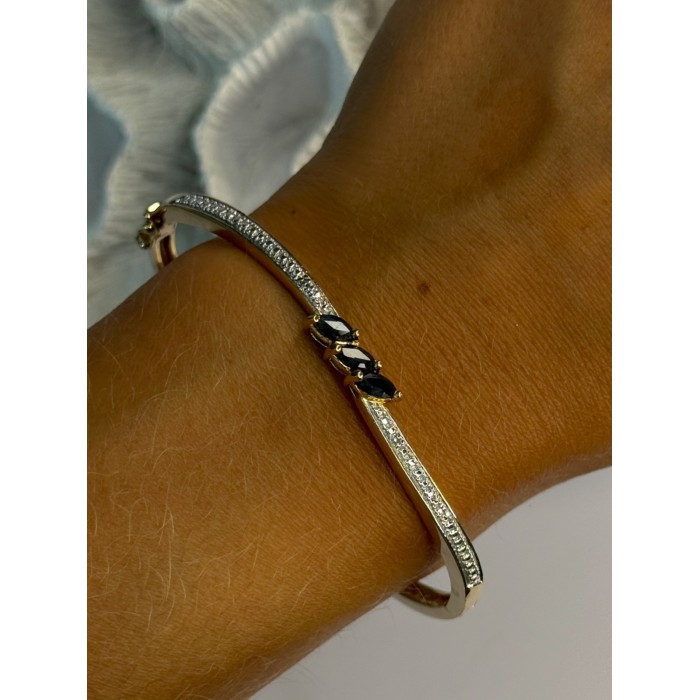925 Sterling Silver Gold Plated Sapphire Bracelet