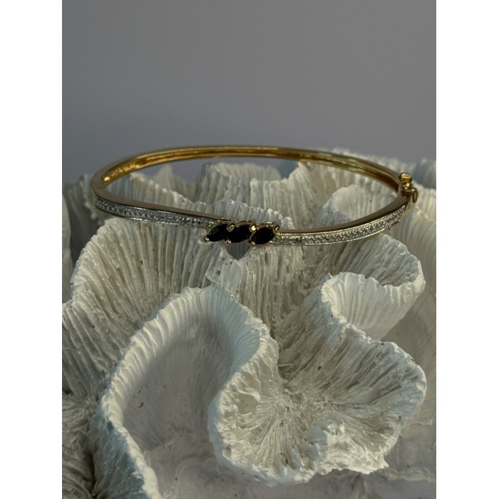 925 Sterling Silver Gold Plated Sapphire Bracelet