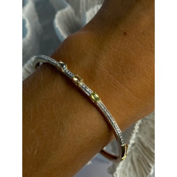 925 Sterling Silver Gold Plated Topaz Citrine Peridot Bracelet