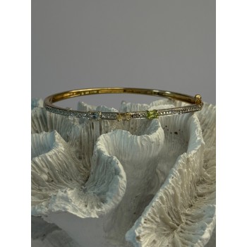 925 Sterling Silver Gold Plated Topaz Citrine Peridot Bracelet