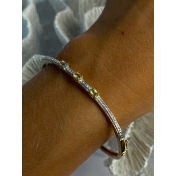 925 Sterling Silver Gold Plated Topaz Citrine Peridot Bracelet
