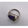 925 Sterling Silver Enamel & CZ Ring Size 5