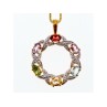 925 STERLING SILVER GOLD PLATED MULTI GEMSTONES 