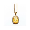 925 STERLING SILVER GOLD PLATED CITRINE CHAIN WITH PENDANT ITALY