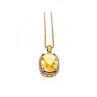 925 STERLING SILVER GOLD PLATED CITRINE CHAIN WITH PENDANT ITALY