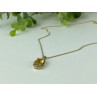 925 STERLING SILVER GOLD PLATED CITRINE CHAIN WITH PENDANT ITALY
