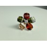 925 Sterling Silver Multicolor Spinel & Goshenite Ring Size 8.5