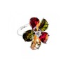 925 Sterling Silver Multicolor Spinel & Goshenite Ring Size 8.5