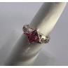 925 Sterling Silver & Pink CZ Ring Size 5.5