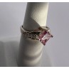 925 Sterling Silver & Pink CZ Ring Size 5.5