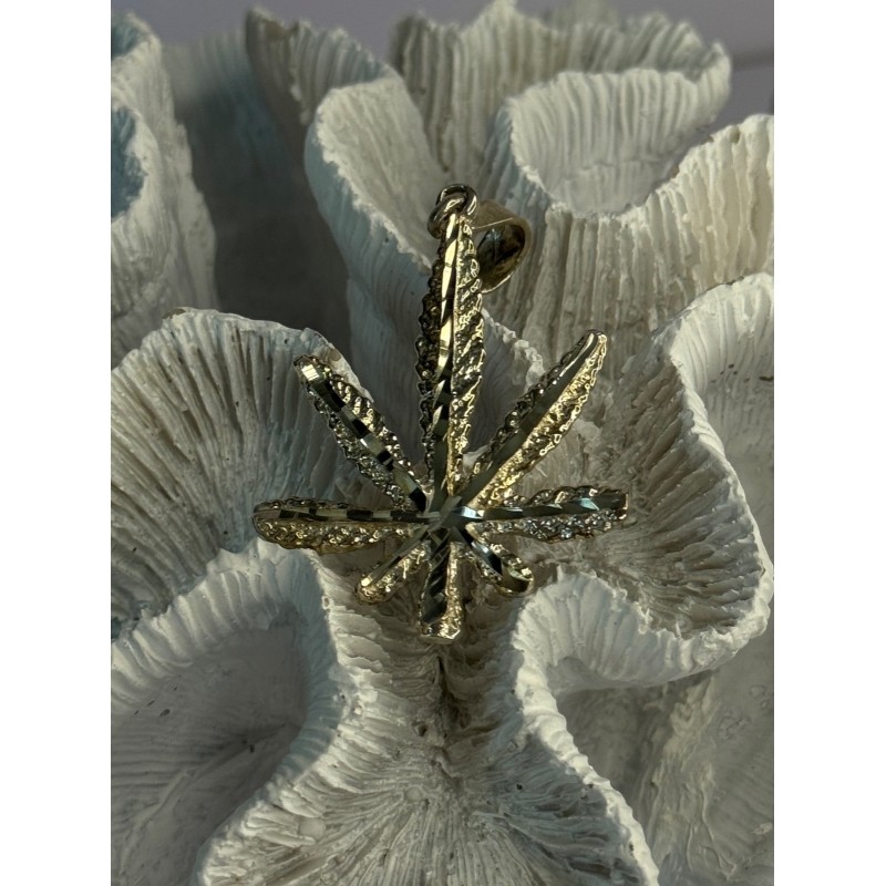 925 Sterling Silver Leaf Pendant Length 2.40 inch