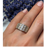 925 Sterling Silver Gold Plated CZ Ring Size 6