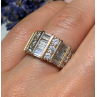 925 Sterling Silver Gold Plated CZ Ring Size 6