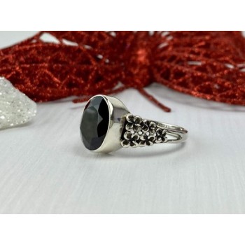 925 Sterling Silver Black Onyx Ring Size 11.75