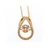 925 STERLING SILVER GOLD PLATED  CZ CHAIN WITH PENDANT ITALY