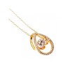 925 STERLING SILVER GOLD PLATED  CZ CHAIN WITH PENDANT ITALY