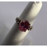 925 Sterling Silver & Pink CZ Ring Beauty Size 4.5