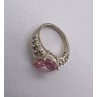 925 Sterling Silver & Pink CZ Ring Beauty Size 4.5