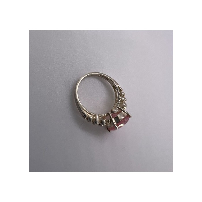 925 Sterling Silver & Pink CZ Ring Beauty Size 4.5
